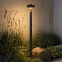 LUCANDE LED-väglampa Nirella, 100 cm, svart, CCT, sensor Nirella, Svart, Metall, Modern