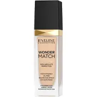 Eveline Cosmetics Wonder Match Långvarig Flytande Foundation Med Hyaluronsyra Färg 11 Mandel 30 Ml