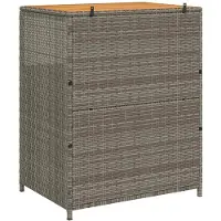 vidaXL Skåp med hylla Grå 70 x 50 x 87 cm Polyester och Roly Rattan