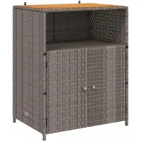 vidaXL Skåp med hylla Grå 70 x 50 x 87 cm Polyester och Roly Rattan