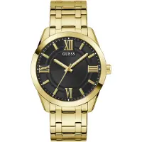 GUESS Analog klocka 'ELLIOT' guld / svart