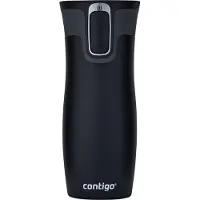 CONTIGO West Loop Autoseal Resekopp, Rostfritt Stål, Läcksäker Tumbler, 470 ml, Svart