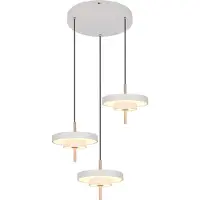 TRIO Lighting Pendellampa Keaton, dimbar, Aluminium / grå / zink, Vardagsrum / matsal, Metall