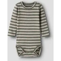 Name it Body l/ä - Rib - Noos - NbnBanio - Dusty Olive/Rena kont - - 50 - Body L/Ä