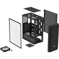 IMPAKT Fury Shobo SH4 RGB - Midi-torn - ATX - genomskinlig sidopanel (härdat glas) - ingen strömförsörjning (ATX) - svart - USB/ljud