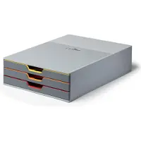 Durable VARICOLOR 3 - 7603 760327 Byrålådebox Grå DIN A4 , DIN C4 , Folio , Brev Antal lådor: 3