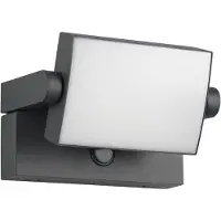 TRIO Lighting Utomhus vägglampa med rörelsesensor KANSAS, Svart, Aluminium / grå / zink, Modern