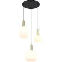 TRIO Lighting Glas pendellampa, dimbar, Vitt / opal, Vardagsrum / matsal, Metall, Pendellampa
