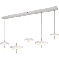 TRIO Lighting Pendellampa Keaton, dimbar, Aluminium / grå / zink, Vardagsrum / matsal, Metall