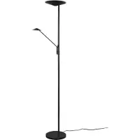 TRIO Lighting LED golvlampa Brantford, dimbar, Svart, Vardagsrum / matsal, Metall, Modern, LED-golvlampa