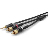 Sommer cable HBP-3SC2-0300 Audio Anslutningskabel [1x Teleplugg 3.5 mm - 2x RCA-hane] 3.00 m Svart