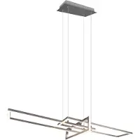 TRIO Lighting Pendellampa Salinas, dimbar, Aluminium / grå / zink, Vardagsrum / matsal, Metall, Modern