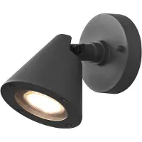 TRIO Lighting Vägglampa utomhus Kaveri, dimbar, Svart, Aluminium / grå / zink, Modern, Utomhusvägglampa