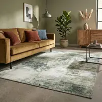 FRAAI Modern matta | Strong grön hos Volero | 140x200 cm | Polyester | Abstrakt | Rektangulär | Plattvävd
