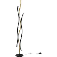 TRIO Lighting LED golvlampa Blaze, dimbar, Mässing / guld, Vardagsrum / matsal, Metall, Modern, LED-golvlampa