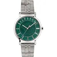 Versace Klocka - - V-Essential VEJ400921 - Kvarts - Rostfritt stål - Grön urtavla