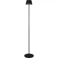 TRIO Leuchten Suarez LED-uppladdningsbar golvlampa, svart, höjd 123 cm, metall Suarez, dimbar, Svart, Metall, Modern