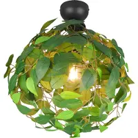 Reality Leuchten Taklampa Leavy, dimbar, Grön, Vardagsrum / matsal, Syntetmaterial, Taklampa