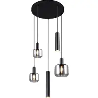 TRIO Lighting Glas pendellampa Mataro, dimbar, Förkromad / silver, Vardagsrum / matsal, Glas, Modern, Pendellampa