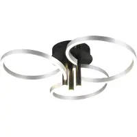 TRIO Lighting LED taklampa Caruso, dimbar, Aluminium / grå / zink, Vardagsrum / matsal, Metall, Modern, LED-taklampa