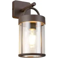 TRIO Leuchten Vägglampa utomhus Almeria, dimbar, Brun / rost, Aluminium / grå / zink, Utomhusvägglampa