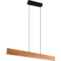 TRIO Lighting Hänglampa Edgewood, dimbar, Ljust trä, Vardagsrum / matsal, Trä, Pendellampa