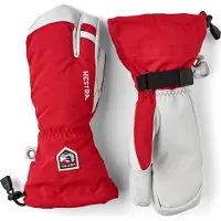 Hestra Army Leather Heli Ski 3-Finger Red