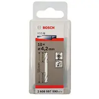 Bosch Powertools 2608597590 HSS Dubbelborr 4.2 mm Total längd 55 mm Slipat Cylinderskaft 10 st