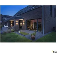 SLV LED utomhus vägglampa Sitra, Brun / rost, Aluminium / grå / zink, Modern, LED-vägglampa utomhus