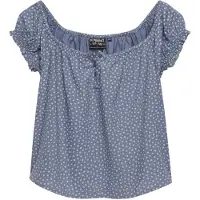 Superdry 1/2 Button Woven Kortärmad Topp