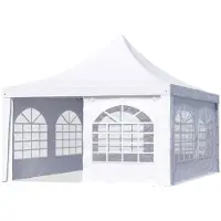 TOOLPORT 4x4 m pagodtält, PVC-presenning, vit