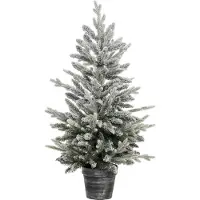 Fééric & Christmas konstgjort julgran i kruka, snöad, 100 cm