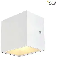SLV LED utomhus vägglampa Sitra Cube, Vitt / opal, Aluminium / grå / zink, Modern, LED-vägglampa utomhus