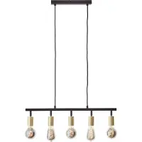 Brilliant Tiffany 99684/78 Pendellampa E27 28 W Svart (matt), Mässing