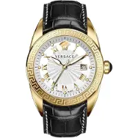 Versace Klocka - - V-Sport II VFE130015 - Kvarts - Svart Läder - 42 mm Rostfritt Stål