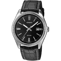 Casio MTP-1302PL-1AVEF Kvartsklocka för män - Krokodilläder - Analog - Vattentät 5 ATM - Silver