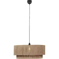 TRIO Japandi Pendellampa Svart med Brun Rep 60cm - Smilla