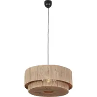TRIO Japandi Pendellampa Svart med Brun Rep 60cm - Smilla