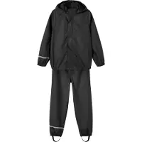 Name it Regnkläder m. Hängslen - Noos - PU - Svart - - 2 år (92) - Regnkläder