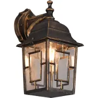 TRIO Lighting Vägglampa utomhus Volturno, dimbar, Brun / rost, Aluminium / grå / zink, Antik, Utomhusvägglampa