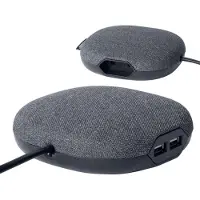 Brennenstuhl Estilo laddstation med textilyta (möbeluttag med 1x Euro-uttag och 2x USB-laddare, inklusive kardborreband)