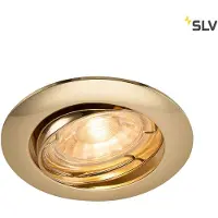 SLV PIKA infälld spot rund, svängbar, GU10, mässing