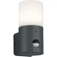 TRIO Lighting Utomhus vägglampa med rörelsesensor Hoosic, Svart, Aluminium / grå / zink