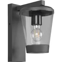 TRIO Lighting Vägglampa utomhus CAVADO, dimbar, Svart, Aluminium / grå / zink, Modern, Utomhusvägglampa