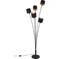 REALITY IMPORT Leuchten Golvlampa Tommy, Svart, Vardagsrum / matsal, Textil / tyger / siden, Modern, Golvlampa