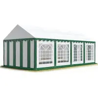TOOLPORT 4x8 m partytält, PVC 700, grön-vit