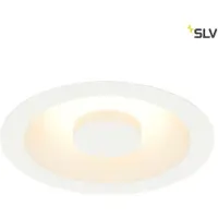 SLV Occuldas 14 inbyggnadslampa, vit, aluminium, Ø cm 14, dimbar, Vitt / opal, Vardagsrum / matsal, Aluminium / grå / zink, Modern