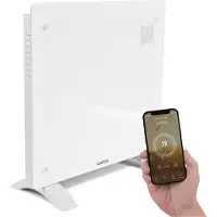 Vonroc Lyxigt konvektorelement med glaspanel – 1000W – Vit | Wifi