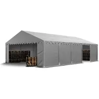 TOOLPORT Lagertält 5x10m, PVC duk, grå