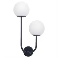 LEDS-C4 Vägglampa Sfera Double, dimbar, Svart, Badrum, Aluminium / grå / zink, Modern, Vägglampa, sänglampa, sänglampa vägg